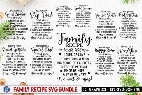 Family Recipe SVG Bundle, Cutting Board SVG FiveStarCrafting 