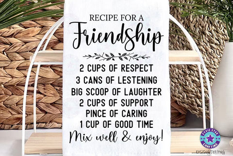 Family Recipe SVG, Recipe for a Friendship, Cutting Board SVG FiveStarCrafting 