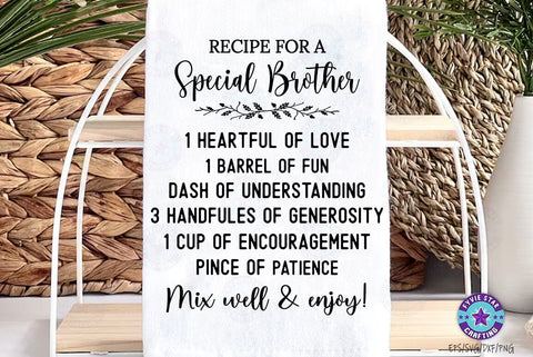 Family Recipe SVG, Recipe for a special brother, Cutting Board SVG FiveStarCrafting 