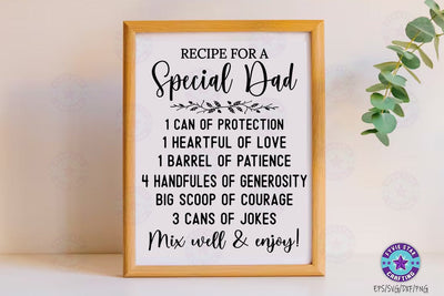 Family Recipe SVG, Recipe for a special dad, Cutting Board SVG FiveStarCrafting 