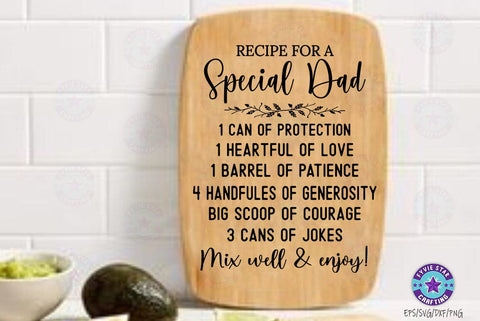 Family Recipe SVG, Recipe for a special dad, Cutting Board SVG FiveStarCrafting 