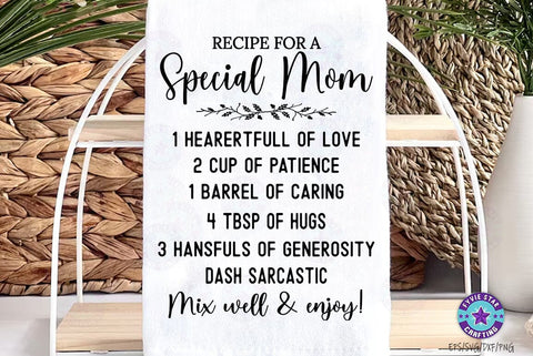 Family Recipe SVG, Recipe for a special mom, Cutting Board SVG FiveStarCrafting 