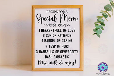 Family Recipe SVG, Recipe for a special mom, Cutting Board SVG FiveStarCrafting 