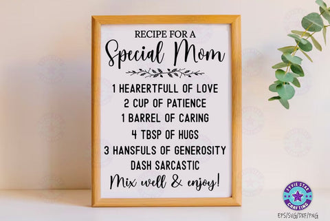 Family Recipe SVG, Recipe for a special mom, Cutting Board SVG FiveStarCrafting 