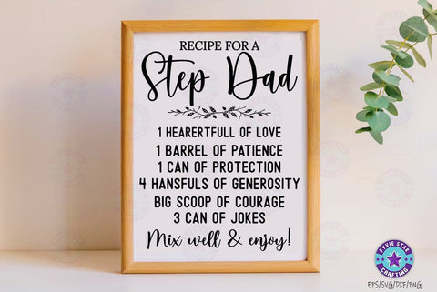 Family Recipe SVG, Recipe for a step dad, Cutting Board SVG FiveStarCrafting 