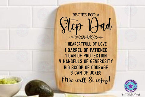 Family Recipe SVG, Recipe for a step dad, Cutting Board SVG FiveStarCrafting 