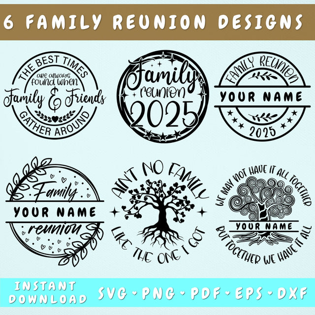 Family Reunion SVG Bundle, 6 Designs, Family Reunion Tree SVG, Family Reunion Shirt SVG, We May Not Have It All Together But Together We Have It All SVG SVG HappyDesignStudio 