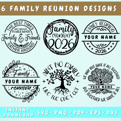 Family Reunion SVG Bundle, 6 Designs, Family Reunion Tree SVG, Family Reunion Shirt SVG, We May Not Have It All Together But Together We Have It All SVG SVG HappyDesignStudio 