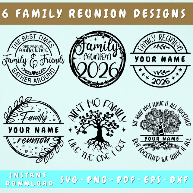Family Reunion SVG Bundle, 6 Designs, Family Reunion Tree SVG, Family Reunion Shirt SVG, We May Not Have It All Together But Together We Have It All SVG SVG HappyDesignStudio 