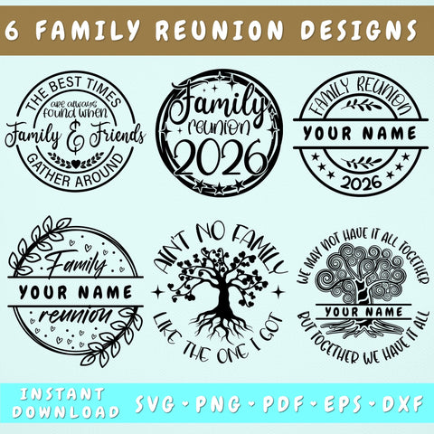 Family Reunion SVG Bundle, 6 Designs, Family Reunion Tree SVG, Family Reunion Shirt SVG, We May Not Have It All Together But Together We Have It All SVG SVG HappyDesignStudio 