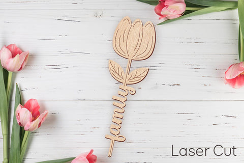 Family sign svg, Tulip flowers laser cut, Mom Day gift SVG AnastasiyaArtDesign 