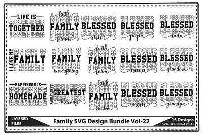 Family SVG Design Bundle Vol-22 SVG shah alam 