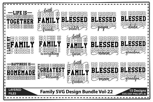 Family SVG Design Bundle Vol-22 SVG shah alam 