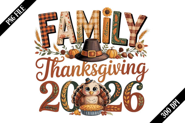 Family Thanksgiving 2026 Sublimation PNG Designs SVG shah alam 