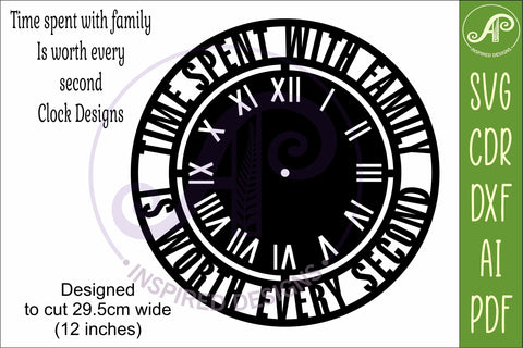 Family Time Clock SVG, Time Spent With Family Laser Cut SVG APInspireddesigns 