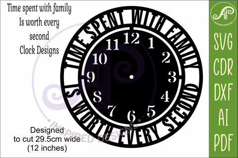 Family Time Clock SVG, Time Spent With Family Laser Cut SVG APInspireddesigns 