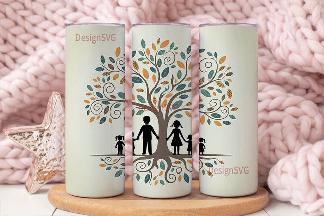 Family Tree 20oz Tumbler Wrap Sublimation DesignSVG 
