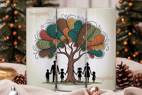 Family Tree 20oz Tumbler Wrap Sublimation DesignSVG 