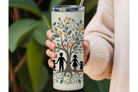 Family Tree 20oz Tumbler Wrap Sublimation DesignSVG 
