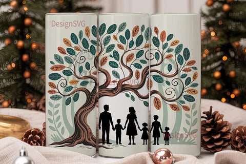 Family Tree 20oz Tumbler Wrap Sublimation DesignSVG 