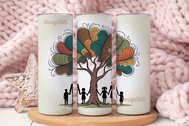 Family Tree 20oz Tumbler Wrap Sublimation DesignSVG 
