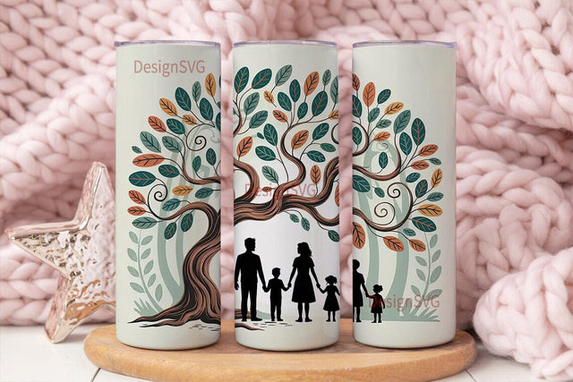 Family Tree 20oz Tumbler Wrap Sublimation DesignSVG 