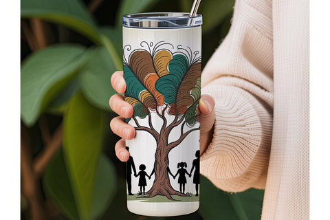Family Tree 20oz Tumbler Wrap Sublimation DesignSVG 