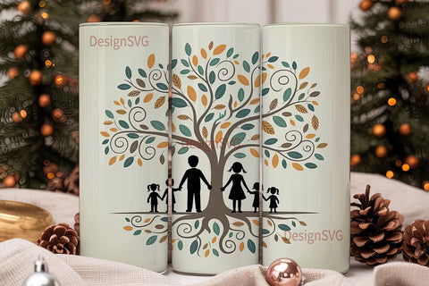 Family Tree 20oz Tumbler Wrap Sublimation DesignSVG 