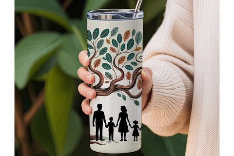 Family Tree 20oz Tumbler Wrap Sublimation DesignSVG 