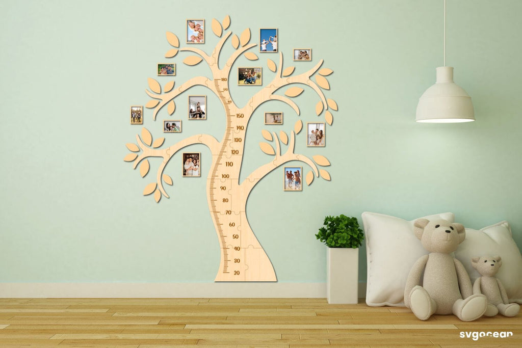 Family Tree Height Chart Laser Cut - So Fontsy
