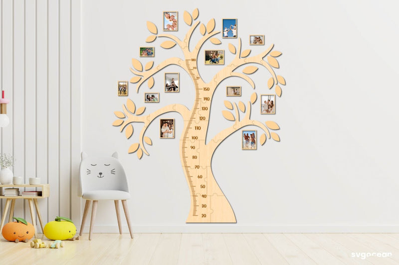 Family Tree Height Chart Laser Cut - So Fontsy