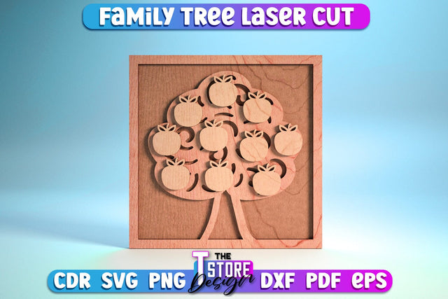 Family Tree Laser Cut | Decorative Family Signs Design | CNC File SVG The T Store Design 