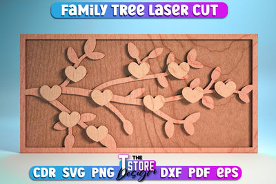 Family Tree Laser Cut | Decorative Family Signs Design | CNC File SVG The T Store Design 
