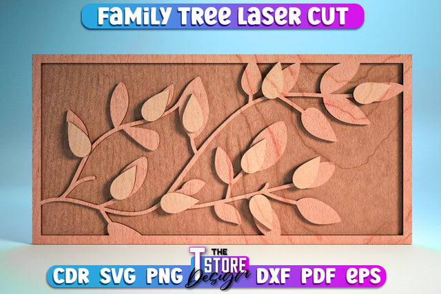 Family Tree Laser Cut | Decorative Family Signs Design | CNC File SVG The T Store Design 