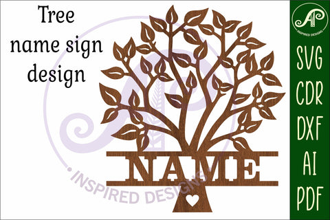 Family tree name sign svg laser cut file SVG APInspireddesigns 
