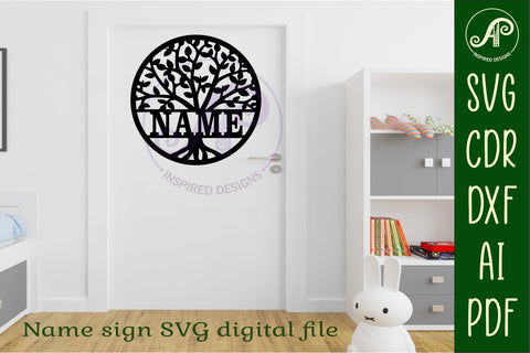 Family tree name wall art sign, SVG personalized SVG APInspireddesigns 