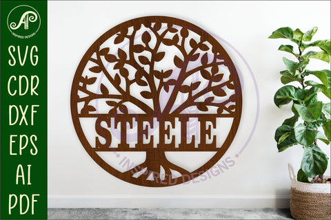 Family tree name wall art sign, SVG personalized SVG APInspireddesigns 