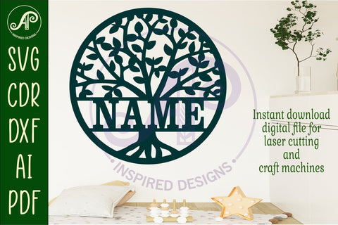 Family tree name wall art sign, SVG personalized SVG APInspireddesigns 