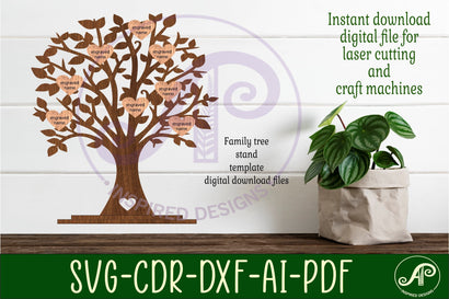 Family tree stand, laser cut file, family name tree SVG SVG APInspireddesigns 