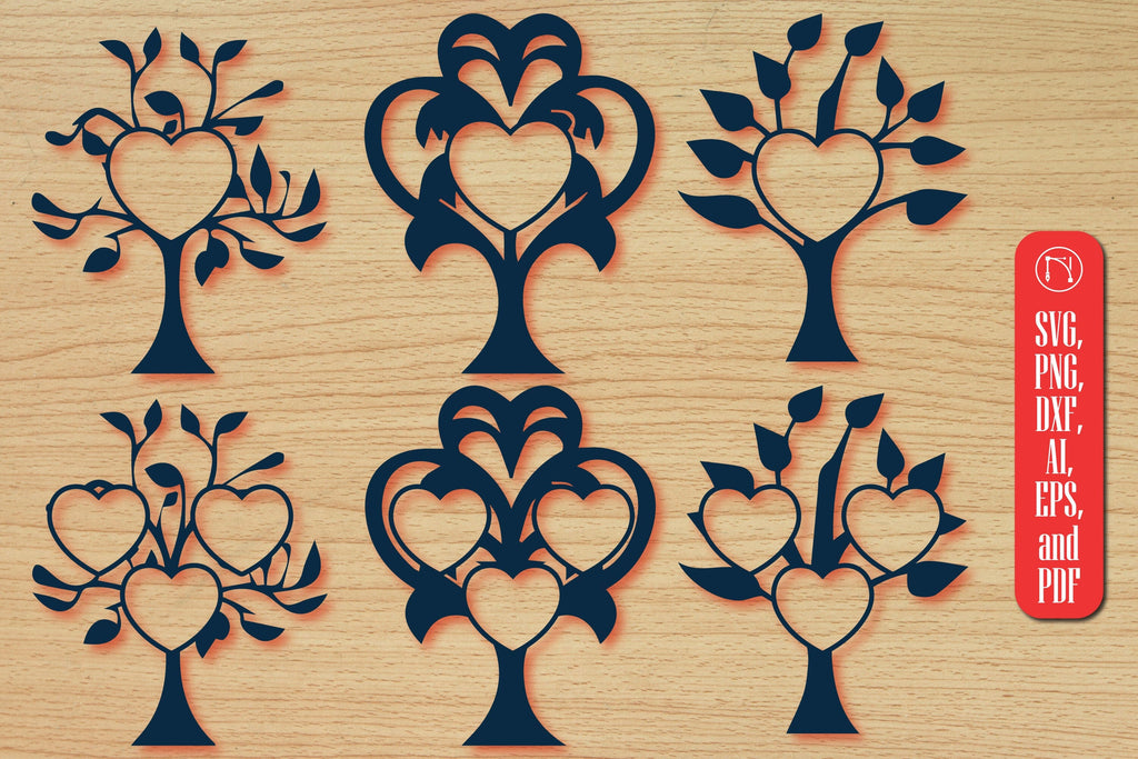 Family Tree with Heart SVG Bundle - So Fontsy