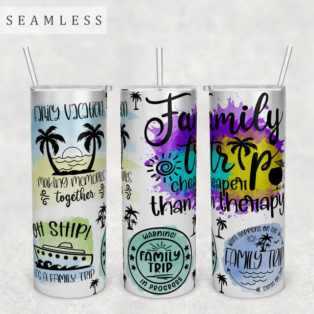 Family Trip 2024 Tumbler Wrap, 20 Oz Skinny Tumbler Sublimation Design, Seamless Family Vacation Tumbler PNG Sublimation HappyDesignStudio 