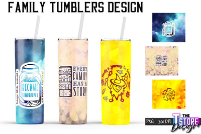 Family Tumblers Wrap | PNG File | 300 DPI | Family Quotes PNG v.2 Sublimation The T Store Design 