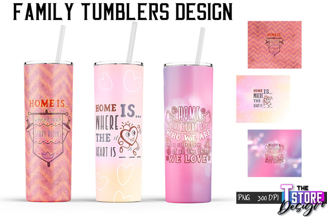 Family Tumblers Wrap | PNG File | 300 DPI | Family Quotes PNG v.2 Sublimation The T Store Design 