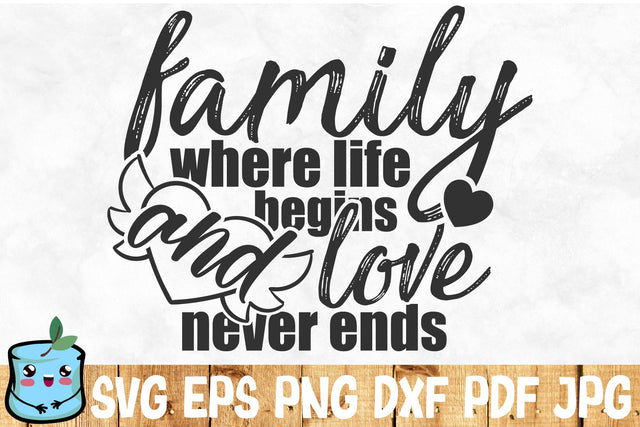 Family Where Life Begins And Love Never Ends SVG MintyMarshmallows 