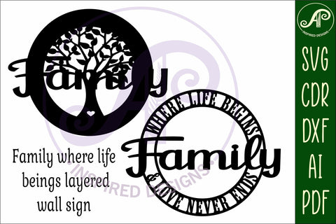 Family, where life begins wall art sign, SVG file. vector SVG APInspireddesigns 