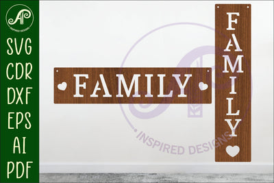 Family Word wall art sign, SVG file SVG APInspireddesigns 