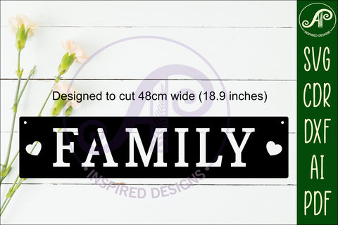 Family Word wall art sign, SVG file SVG APInspireddesigns 