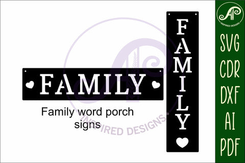 Family Word wall art sign, SVG file SVG APInspireddesigns 