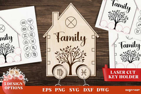 Family Zodiac Key Holders Laser Cut SVG SvgOcean 