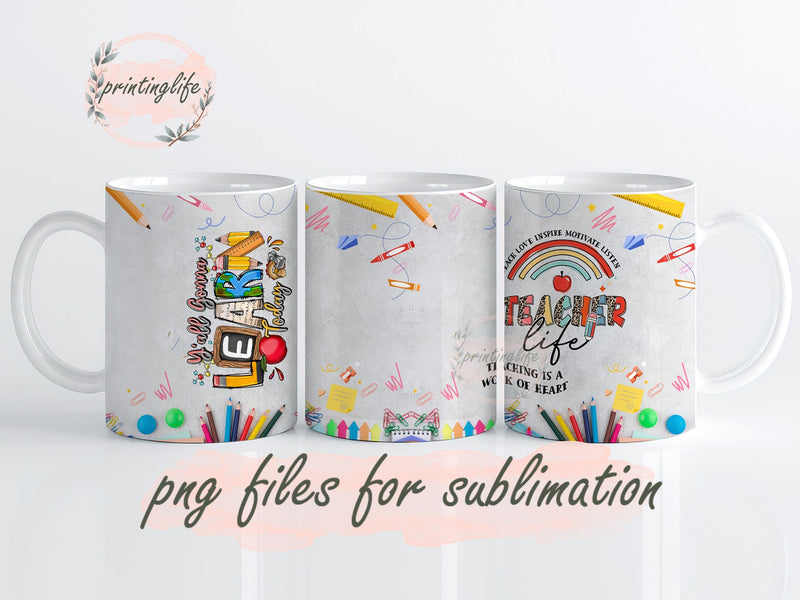 Fancyfams, Teacher Digital Design Download Mug Wrap Design, Mug Design PNG Sublimation PrintingLife 